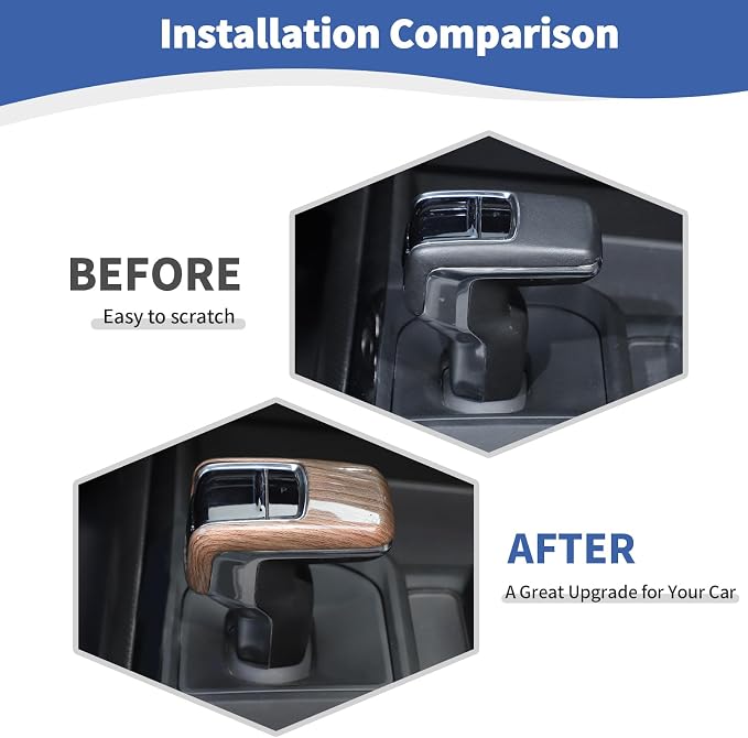 for Silverado Center Console Gear Shift Panel Trim Cover Fit for Chevy Silverado 2022+ Brown Wood Grain Interior Accessories 4pcs