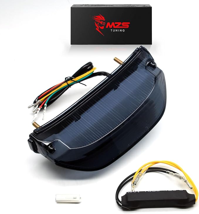 MZS Motorcycle Tail Light, LED Integrated Turn Signal Blinker Brake Taillight Smoke Compatible with CBR600RR 2013-2023