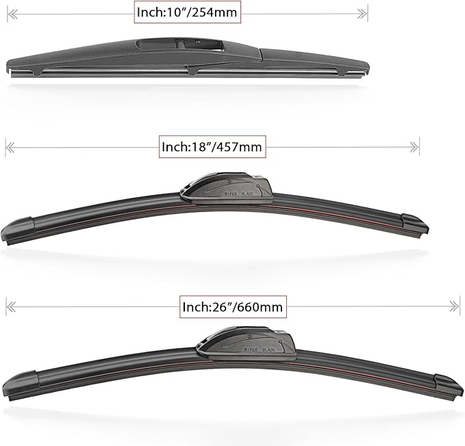 Windshield Wiper Blades Replacement for Honda HRV HR-V 2016 2017 2018 2019 2020 2021 2022 Original Factory Quality Front Rear Wipers Blade Set for My Car - 26" 18" 10" (Pack of 3)