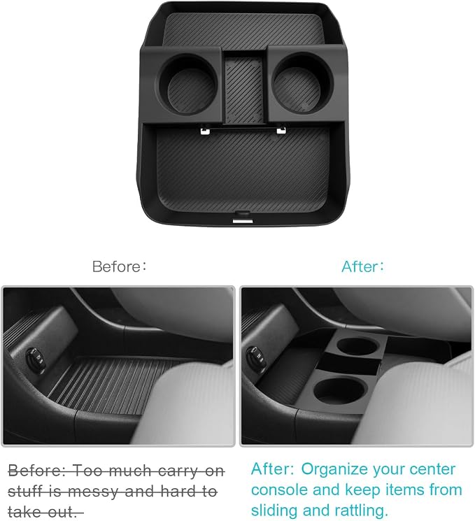 CDEFG for 2026 Hyundai Palisade Lower Console Organizer with Cup Holder | for 2026 Hyundai Palisade Accessories, Under Console Floor Organizer Storage Box with Cup Holder Insert Tray