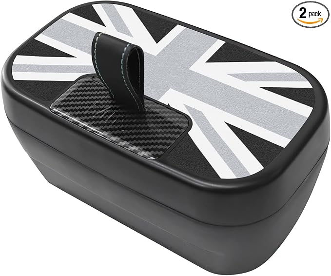 FDAIUN Center Console Storage Box + Leather Mat for 2024-2025 BMW Mini Cooper F65 F66 Car Storage Accessories 2Pcs (Gray and White Beige)