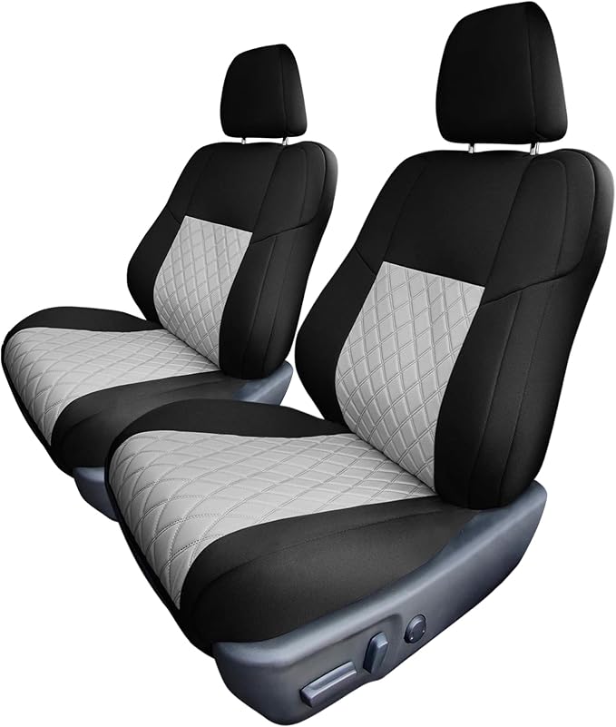 FH Group Custom Fit Seat Covers Specifically Made for 2012 - 2017 Toyota Camry LE | SE | XSE | XLE - Ultraflex Neoprene Waterproof Car Seat Cover, Front Set Gray