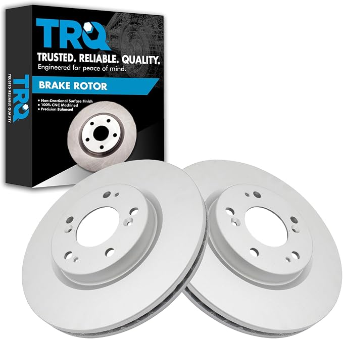 TRQ Front G-Coated Brake Rotor LH RH Pair for Chrysler Dodge Jeep Mitsubishi