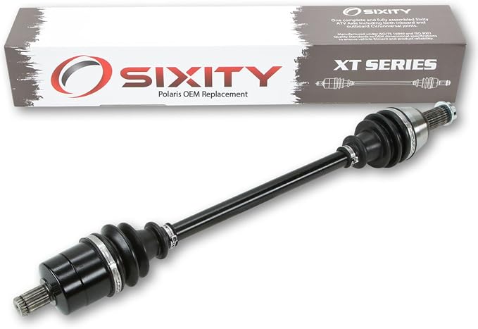 Sixity XT CV Axle for Polaris 1332606 1332856 | Complete axle assembly with a 5140 chrome steel shaft, inboard and outboard CV joints, fully assembled