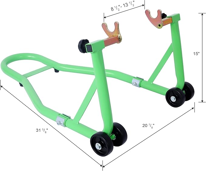Donext Motorcycle Stand 1000LB Sport Bike Front and Rear Wheel Lift Swingarm Paddock Stands Green, U