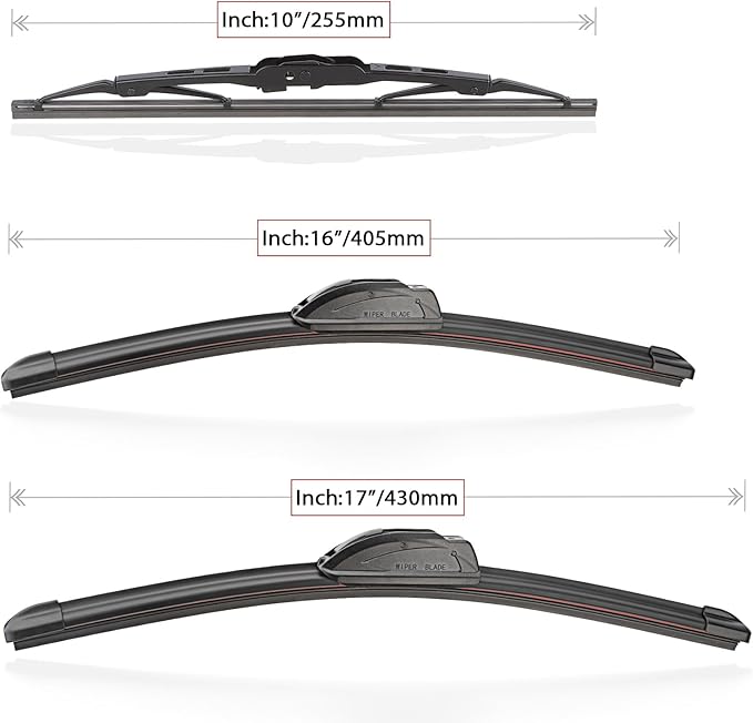 Windshield Wiper Blades Replacement for 2006 2007 2008 2009 2010 Hummer H3 Original Factory Quality Front Rear Wipers Blade Set for My Car - 17" 16" 10" (Pack of 3)
