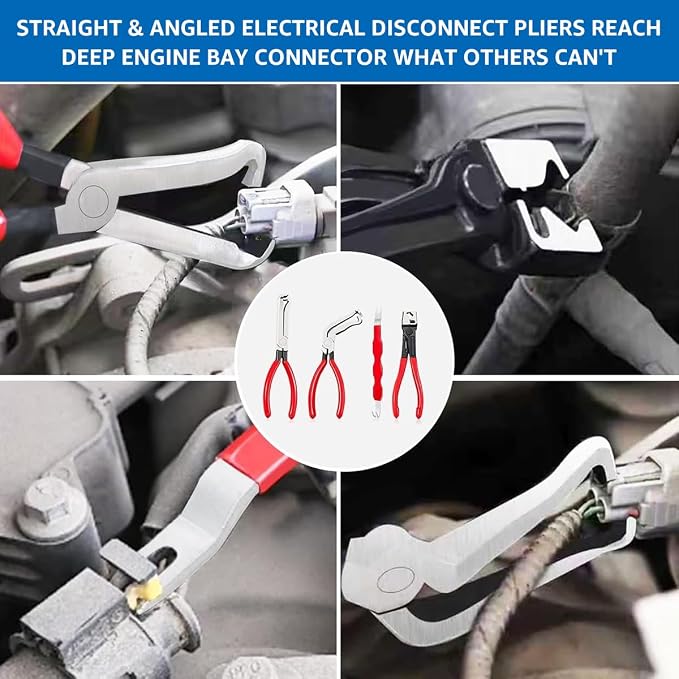 14PCS Automotive Electrical Disconnect Pliers Set: High-Carbon Steel, No Missing Connector Removal Tools for Car Harness, Hose, Fuel Line, Cooling, Door Panel, Dashboard & Engine Bay Repair