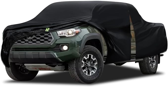 Truck Cover Waterproof All Weather, 6 Layers Pickup Cover Fit for Ford Ranger, Toyota Tacoma, Colorado, Nissan Frontier, See Size Chart (T1 Fit Truck Length Up to 220 inch)