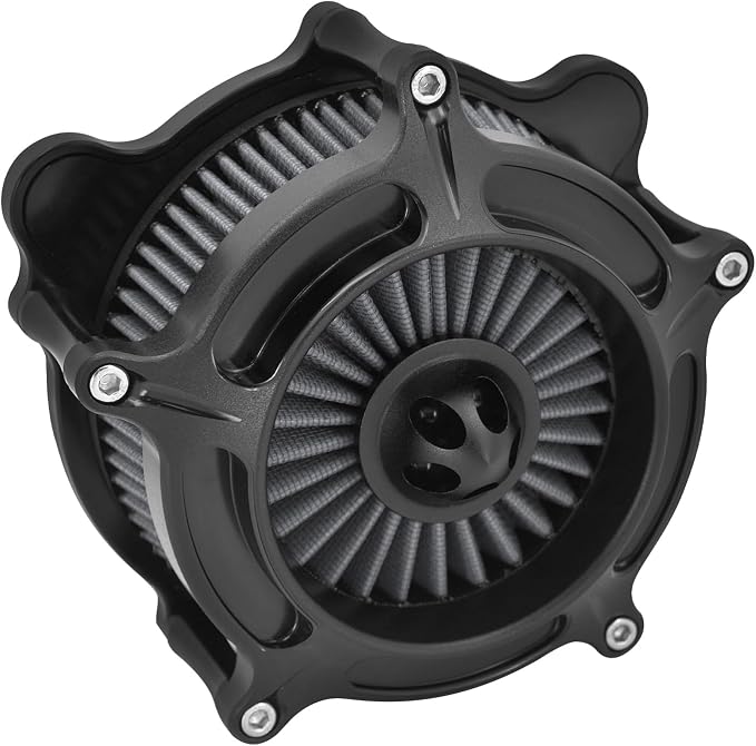 Air Cleaner Filter Aluminum Fit for Harley Touring Road King Street Glide Softail Sportster Dyna (Black Housing Grey Element, B For Touring 00-07,Softail 00-15,Dyna 00-17)