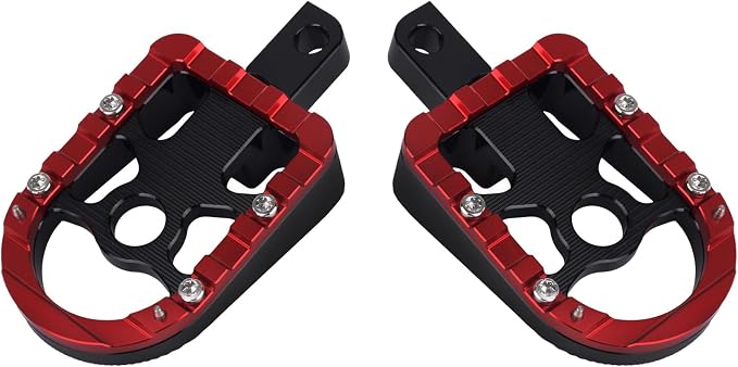 Motorcycle Floorboards Passenger Footboards Wide Foot Pegs Board Pedal Compatible with Touring Electra Road Street Glide Softail Road King Red Edge