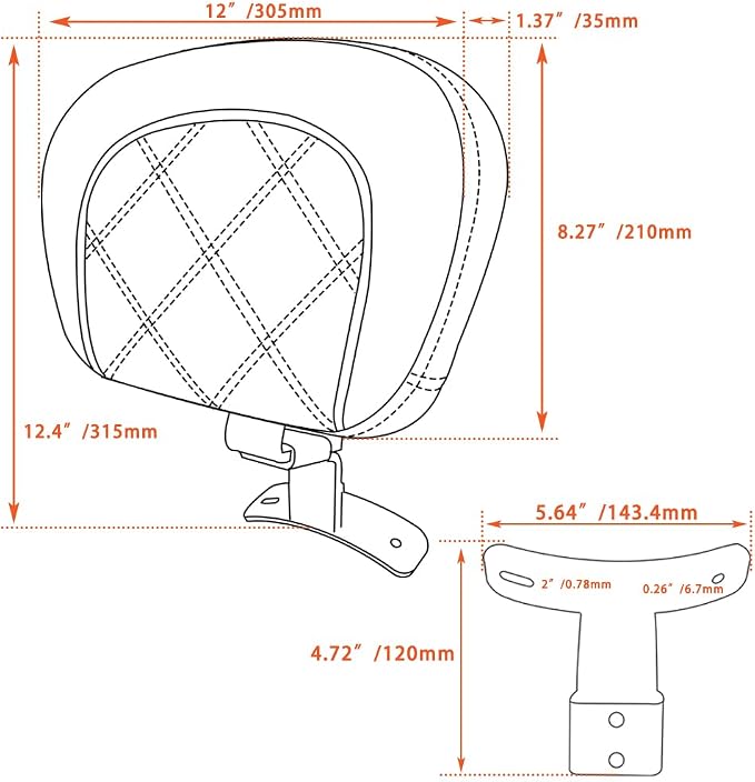 FOVPLUE Rider Backrest,Adjustable Driver Backrest Pad Kit fits for Harley Touring CVO Road Glide Road King Electra Glide Street Glide FLHR FLTRX FLHX FLHT 2009-2023,Double Blue Stitching