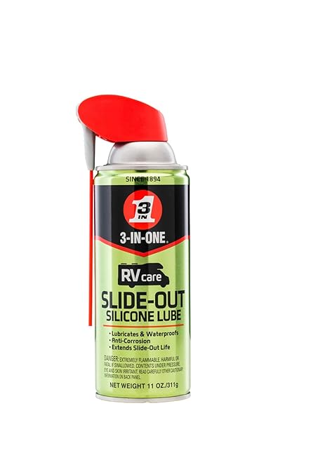 3-IN-ONE RVcare Slide-Out Silicone Lube with SMART STRAW SPRAYS 2 WAYS, 11 OZ & RVcare Rubber Seal Conditioner with SMART STRAW SPRAYS 2 WAYS, 11 OZ