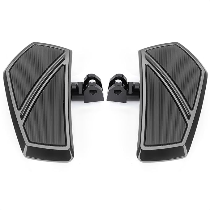 Anti-Slip Rider Floorboards Compatible with Honda Rebel 300 500 CMX300 CMX500 2017-2025 Front Footpegs Driver Aluminum Highway Pegs Accessories (Gloss Black B)