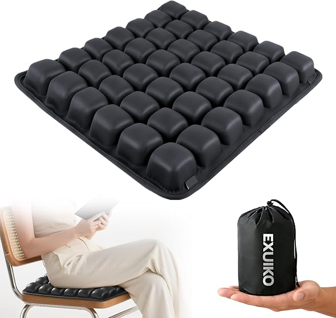 Inflatable Sonndur Travel Seat Cushion, Built-in Air Pump Car Airplane Chair Cushion for Long Flight Driving Sitting, Office Chair Wheelchair, Pressure Sore Relief, for Sciatica,Coccyx & Buttock SC01