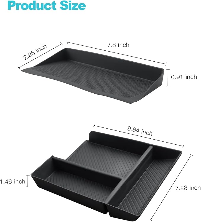 CDEFG 2PCS for 2024 2025 2026 Mazda CX-90 CX-70 Center Console Organizer for 2024-2026 Mazda CX-90 CX-70 Middle Console Storage Box Wireless Charging Protecive Mat CX-90 CX70 Accessories