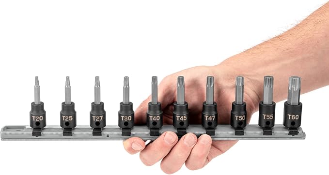 TEKTON 3/8 Inch Drive Torx Impact Bit Socket Set, 10-Piece | SIB91103