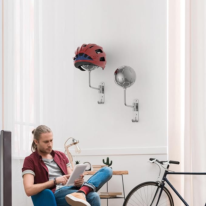 Helmet Hanger Wall Mount 180° Swivel Helmet Holder for Motorcycle Bike Racing Outerwear Sports Gear