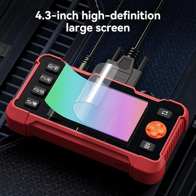 2-in-1 OBD2 Scanner with Inspection Borescope, Read & Clear Check Engine Codes, 3-Minute CCA Battery Tester, DIY Pre-Trip Safety Diagnostic Tool for All 1996 & Newer OBDII Vehicles