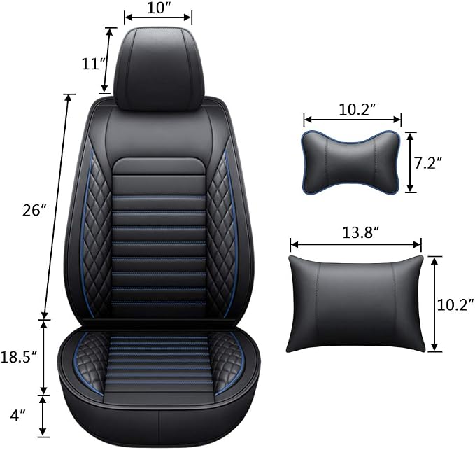 otoez Universal Car Seat Covers Full Set 5 Seat Waterproof Automotive Seat Protector Auto Cushion Cover Compatible with Most Honda Toyota Chevy Ford Vehicles,Trucks,SUV (Blue+Black)