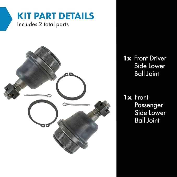 TRQ Front Lower Driver and Passenger Side Ball Joint Set Compatible with 2005-2023 Toyota Tacoma