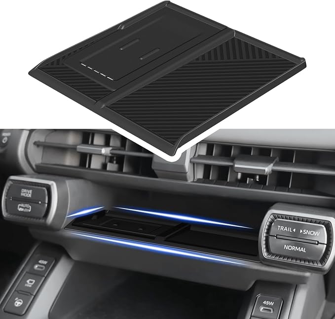 Wireless Charging Protective Mat for Toyota RAV4 2026, Silicone Anti-Slip Center Console Wireless Charger Cover Pad, Interior Accessories for RAV4 2026 Black