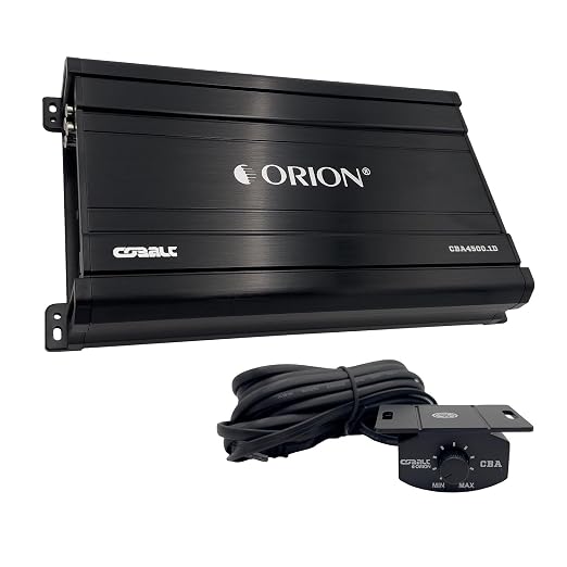 Orion Cobalt CBA4500.1D Monoblock 1-Channel Class D Amplifier for Car Subwoofer, 4500W Max, 1200W RMS, 1/2/4 Ohm Stable, Adjustable Low Pass with Bass Boost, MOSFET Power Supply, Bass Knob Included