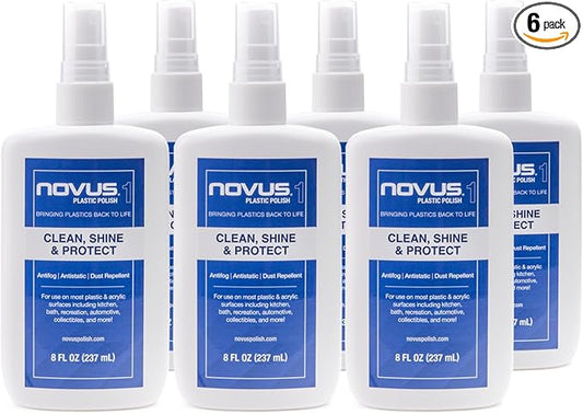 Novus 7020 | Plastic Clean & Shine #1 | 8 Ounce Bottle | Pack of 6