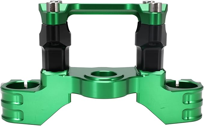 Motorcycle Top Triple Clamp 7/8" 22MM Upper Triple Tree Bar Mount with Risers Set CNC for KLX110 KLX 110 110L KLX110L 2002-2023 Green
