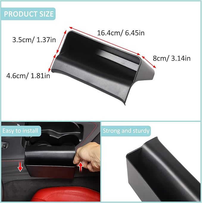 Daeiclru Center Console Storage Box Compatible with Chevrolet Corvette C8 2020-2024, Gear Shift Console Side Tray Organizer, Auto Interior Storage Accessories