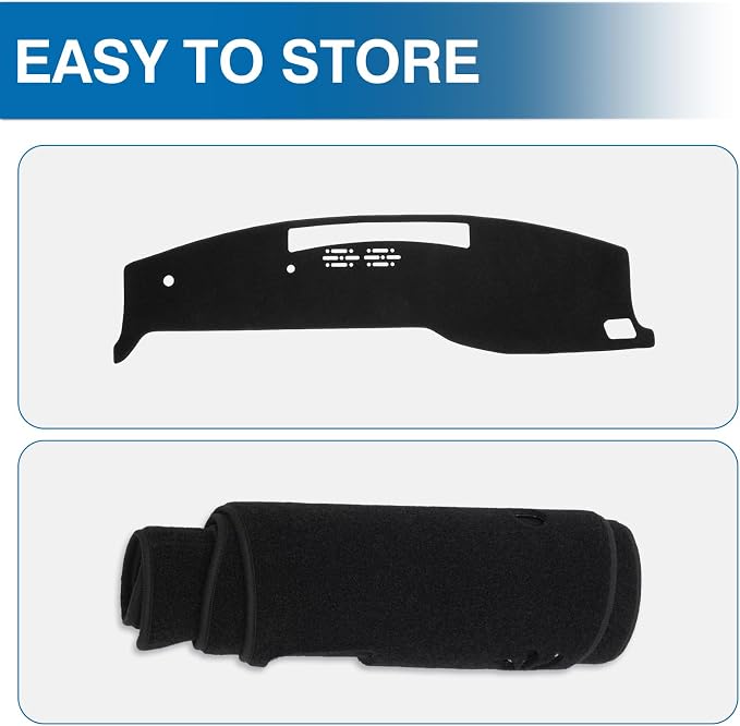 KUST Black Dash Cover Compatible with Nissan Armada 2025 2026 Dashboard Cover Accessories for Armada Non-Slip Polyester Dashboard Mat Custom Fit Center Console Sunshield Protector No Glare