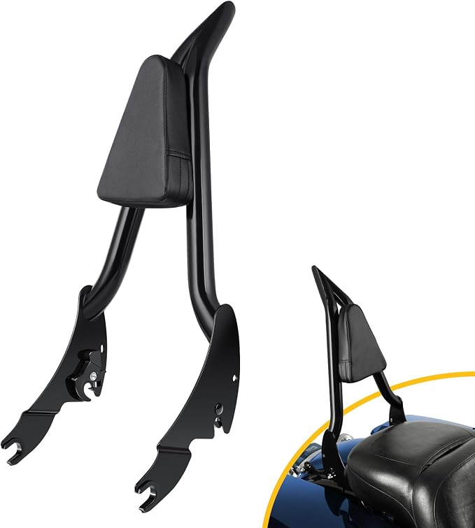 Passenger Sissy Bar Backrest, Integrated Quick Release Backrest Sissy Bar Fit for Harley Davidson Touring Road King Road Glide Electra Glide Street Glide 2009-2024, Black (26inch)