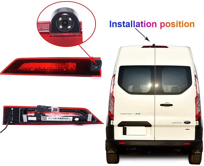 Car High Mount Brake Light Reversing Camera Brake Lamp Backup Camera Built-in LED Together for Ford Transit Custom 2012-2016