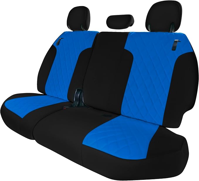 FH Group Custom Fit Car Seat Covers Specifically Made for Toyota Sienna 2021-2024, Blue Ultraflex Neoprene 3rd Row Set Automotive Seat Covers, 7-8 Seater SUV Seat Covers, Toyota Accessories