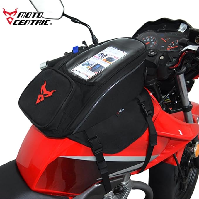 Waterproof Motorcycle Fuel Tank Bag,Strong Magnetic Bag,Moto Cycling Shoulder Single Pack for Outdoor Sports Riding Travel Handbag (Gray)