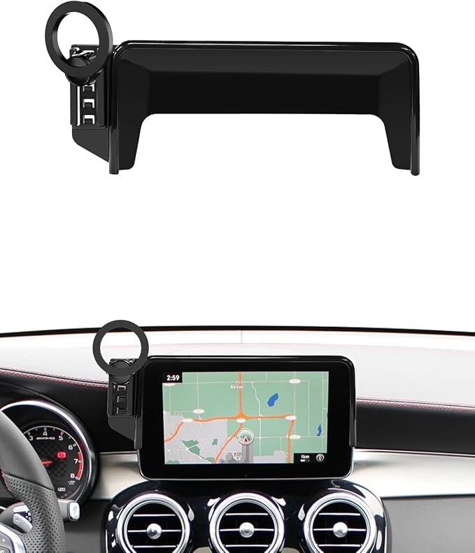 PZK Car Phone Holder for 2016-2019 Mercedes Benz GLC/ 2015-2018 Mercedes Benz C-Class Accessories 7-Inch Screen Fixed Clip Car Phone Mount Compatible with Magsafe Automobile Cradles 360° Rotation