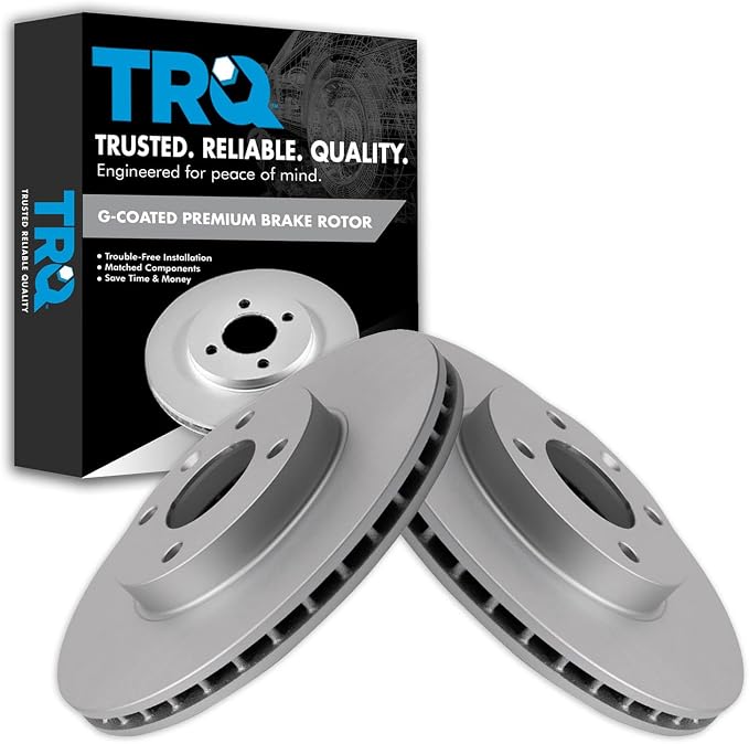 TRQ Front Brake Rotor Set Vented G-Coated Compatible with 2016-2022 Chevrolet Spark