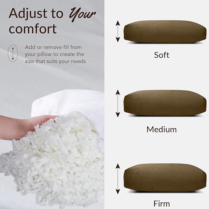 Head Recliner Pillow Adjustable Shredded Memory Foam Headrest Pillow for Recliners,Non-Slip Velvet Cushion for Pain Relief Neck Support Pillow for Travel Home Recliner Sofa Armchair (Brown)