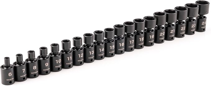 TEKTON 3/8 Inch Drive Universal Joint Impact Socket Set | SID97003