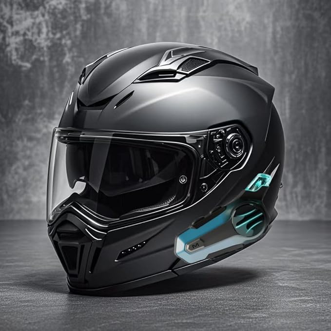 Motorcycle Bluetooth Headset for Wireless Dirt Bike 2 Riders 600M Intercom CVC Noise Cancellation Stereo HiFi Music IP67 Waterproof for Full Face Helmet with Tail Light (Black-Dual Pack)