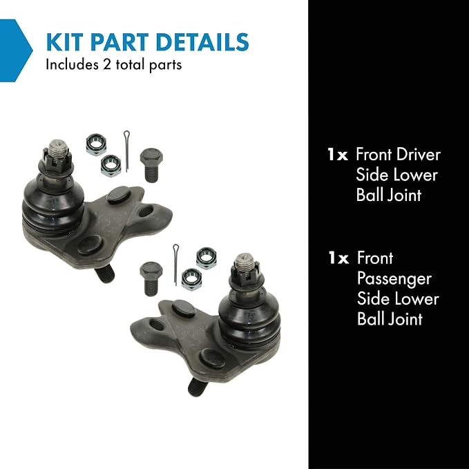 TRQ Front Lower Driver and Passenger Side Ball Joint Set Compatible with 2019 Toyota Corolla Sedan 09-18 Corolla 09-13 Matrix Base 03-08 Matrix 05-10 Scion tC 09-10 Pontiac Vibe L4 1.8L 03-08 Vibe
