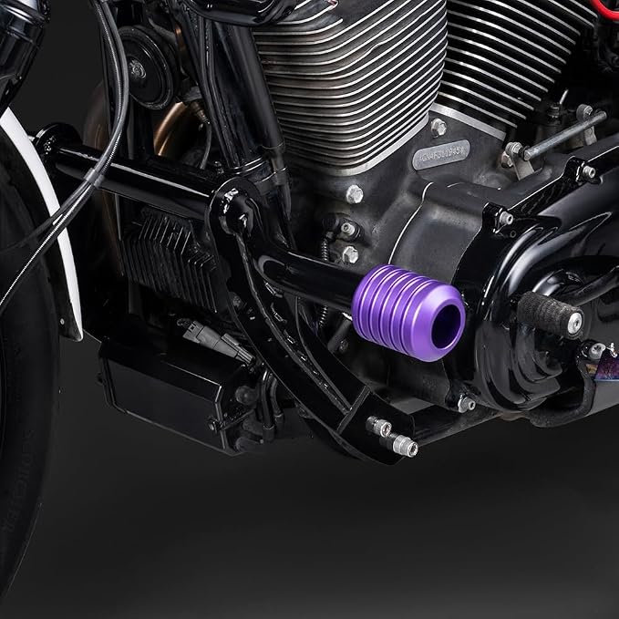 Advanblack ProTek Machined 1.25" Crash Bar Sliders Decorative Wheel Rotatable End For Front Engine Guard Harley Saddlebag Guards (Purple CNC)