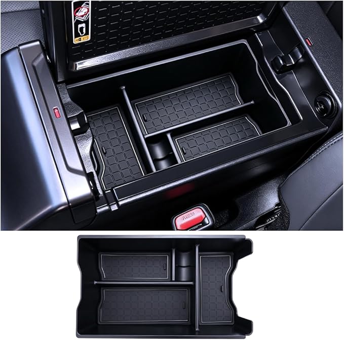 Center Console Organizer Tray Compatible with 2026 Toyota RAV4 Armrest Storage Box Insert Storage Tray ABS Material, 6th Gen Hybrid&Plug-in Hybrid Interior Accessories