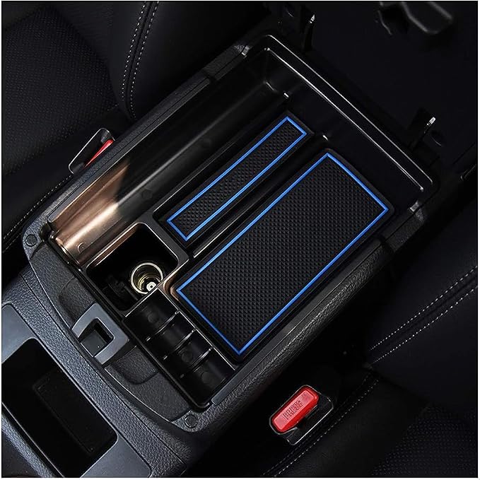 LUWU Rogue Center Console Organizer for 2014 2015 2016 2017 2018 2020 N issan Rogue Accessories Armrest Console Storage Box Insert Tray ABS Material Blue-Trim