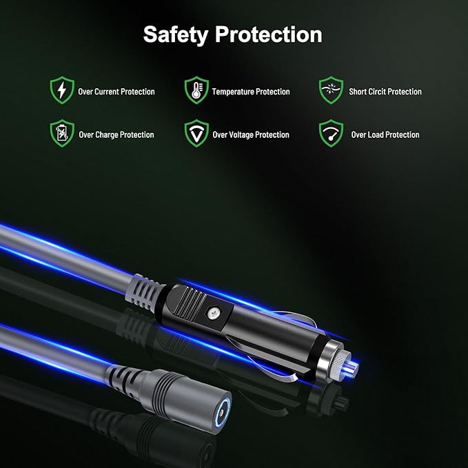 Starlink Mini Cable 12V Power Cable 16.4 FT/ 5M, Starlink Mini Accessories 16AWG Cigarette Lighter to DC Female Cord, 12V - 48V Car Charger Car Adapter