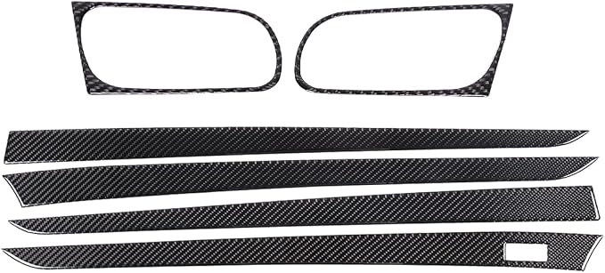 Real Soft Carbon Fiber Car Interior Door Panel/Door Handle Panel Inside the Vehicle Decorative Stickers,for Infiniti G Series 2007-2013,6PCS (Black)