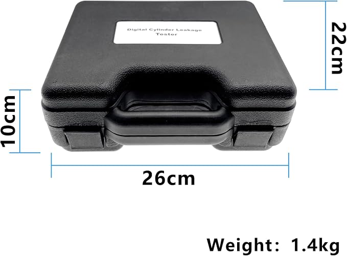 ZKTOOL 0-300PSI Digital Cylinder Leakage Tester Kit - Professional Engine Diagnostic Tool with Large Screen, High Precision Readings, Data Storage. Includes Hose, Adapters, and Carrying Case.