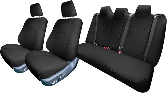 FH Group Custom Fit Seat Covers Specifically Made for 2012-2017 Toyota Camry LE | SE | XSE | XLE - Faux Leather, Waterproof Car Seat Cover, Full Set Black