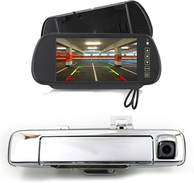 Car Rear View Trunk Handle Camera with Switch Parking Reverse Backup Camera HD Night Vision Waterproof, Replacement for Isuzu D-MAX DMAX 2012-2014 /D-MAX DMAX 2015-2018 (with 7-inch Rearview Mirror)