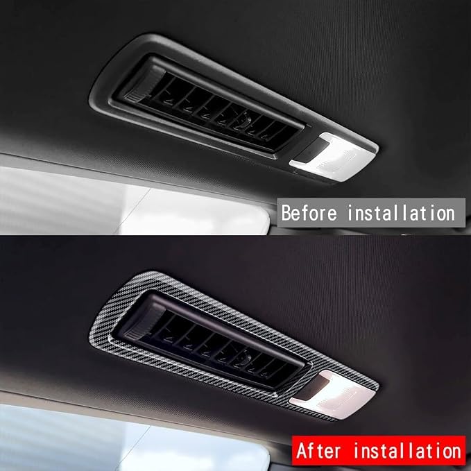 4Pcs Second and Third Row Air Outlet Frame PanelCompatible with Toyota Grand Highlander 2024 2025 2026 Fit for 2024-2026 Grand Highlander ABS Accessories(Carbon Fiber)