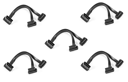YPP 5pcs obd2 Splitter Cable Ribbon 26AWG Thick and Safe Male to Dual Female Flexible Splitter Y Cable 16pins 1ft/30cm for Code Reader & GPS & All OBDii Device